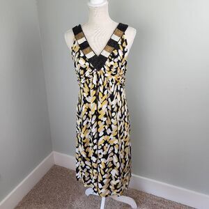 STYLE AND COMPANY WOMEN'S SLEEVELESS V NECK DRESS SIZE LARGE BEADED DETAIL